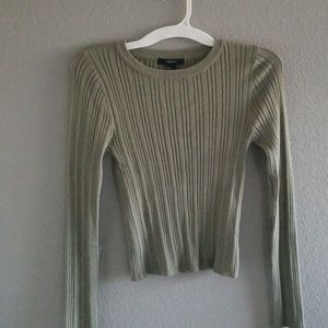 Olive Green ribbed knit sweater